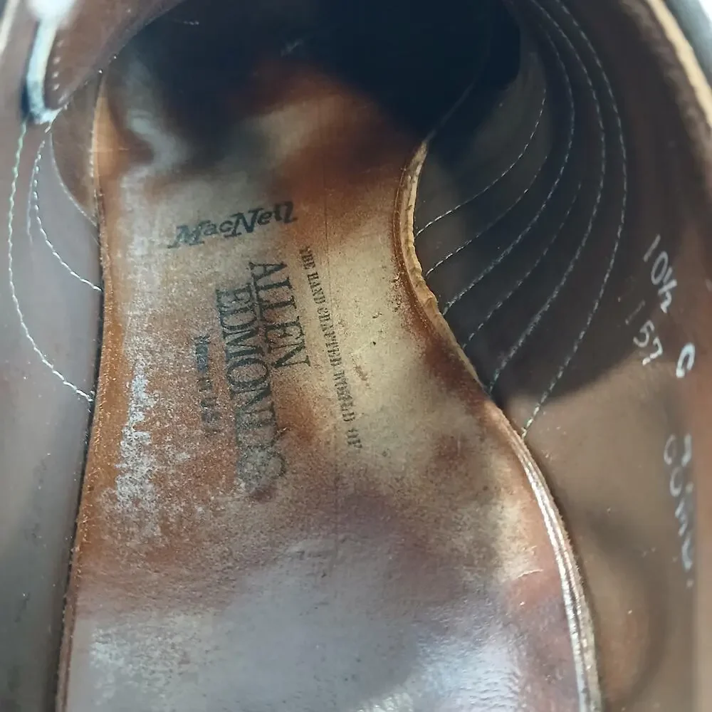 Vintage Allen Edmonds MacNeil Shoes Mens Size 10.5 C Wingtip Brogues 90s Leather